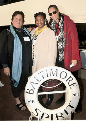 Leslie S. Jones, Felicia Mensah, and Maria Rivera-Maulucci at the Equity & Ethics dinner