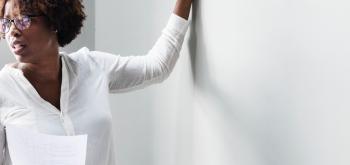 Teacher at whiteboard